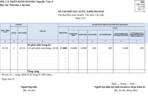 Hạch toán hộ kinh doanh cá thể