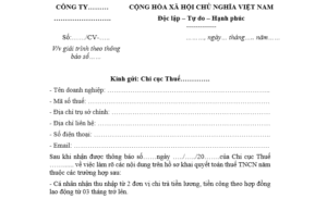 Mẫu công văn giải trình thuế thu nhập cá nhân