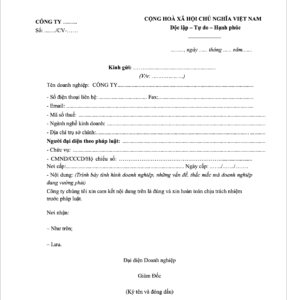 Mẫu công văn giải trình thuế
