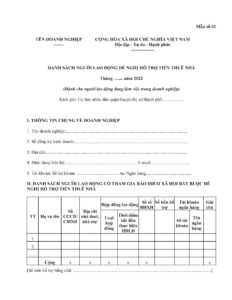 mẫu 02 hỗ trợ tiền thuê nhà