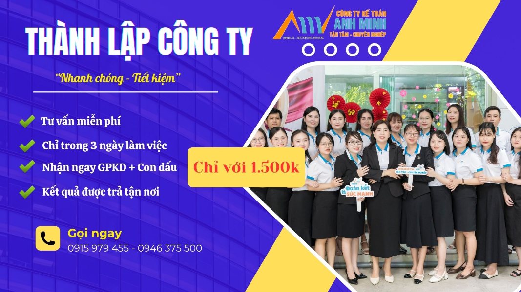 Anh Minh cung cấp dịch vụ tư vấn thành lập công ty với mức chi phí hợp lý
