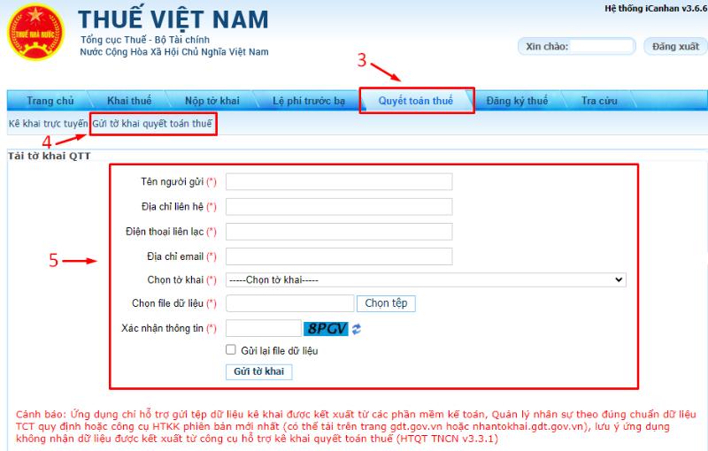 Nộp hồ sơ hoàn thuế trên website Thuế Việt Nam